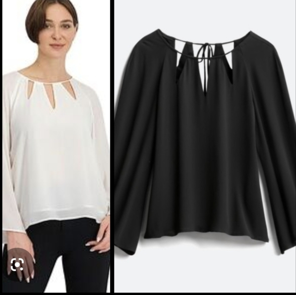 Goldray Black Saima Bell Sleeve Blouse EUC